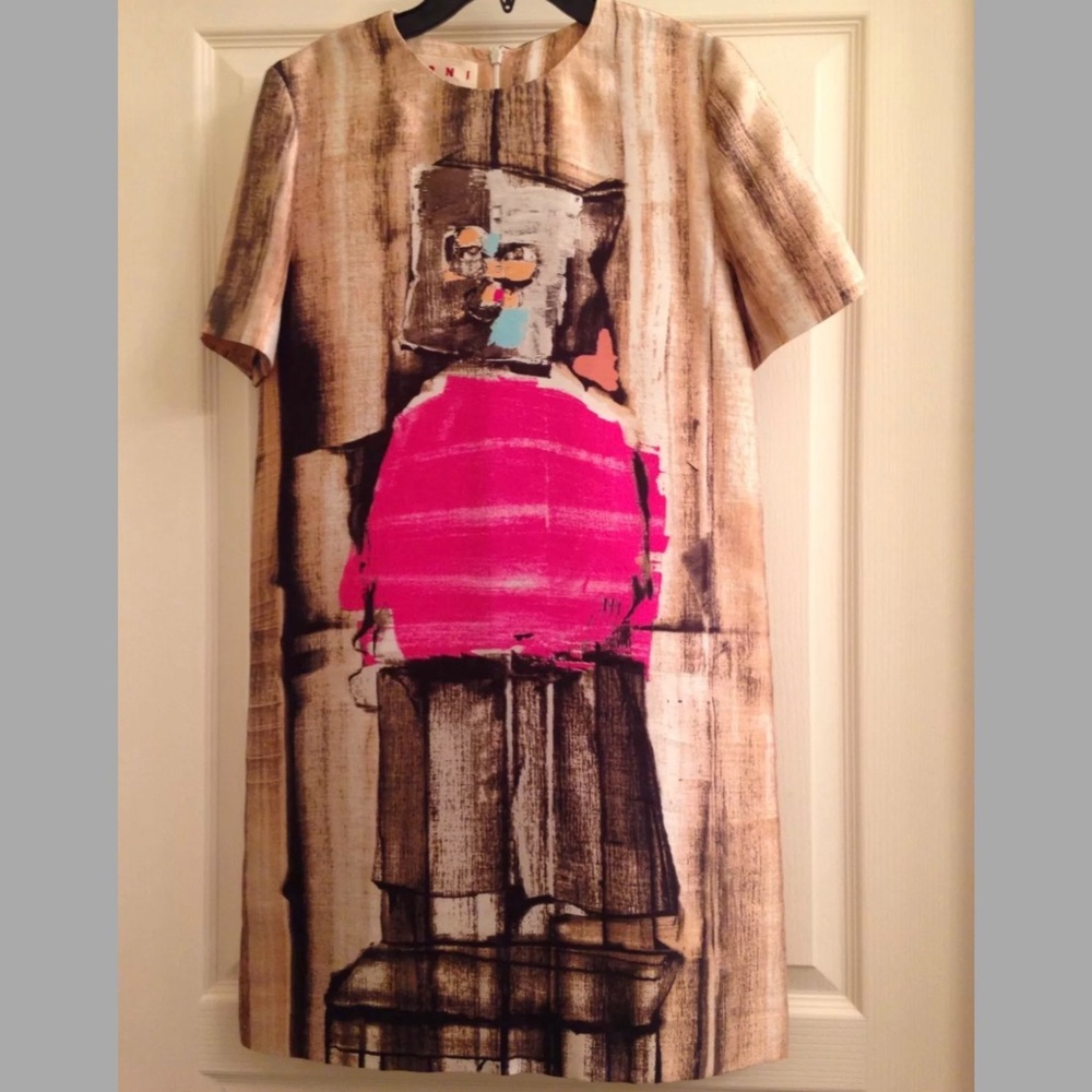 Marni dress Sumer special occasion abstract print size 38 made in Italy